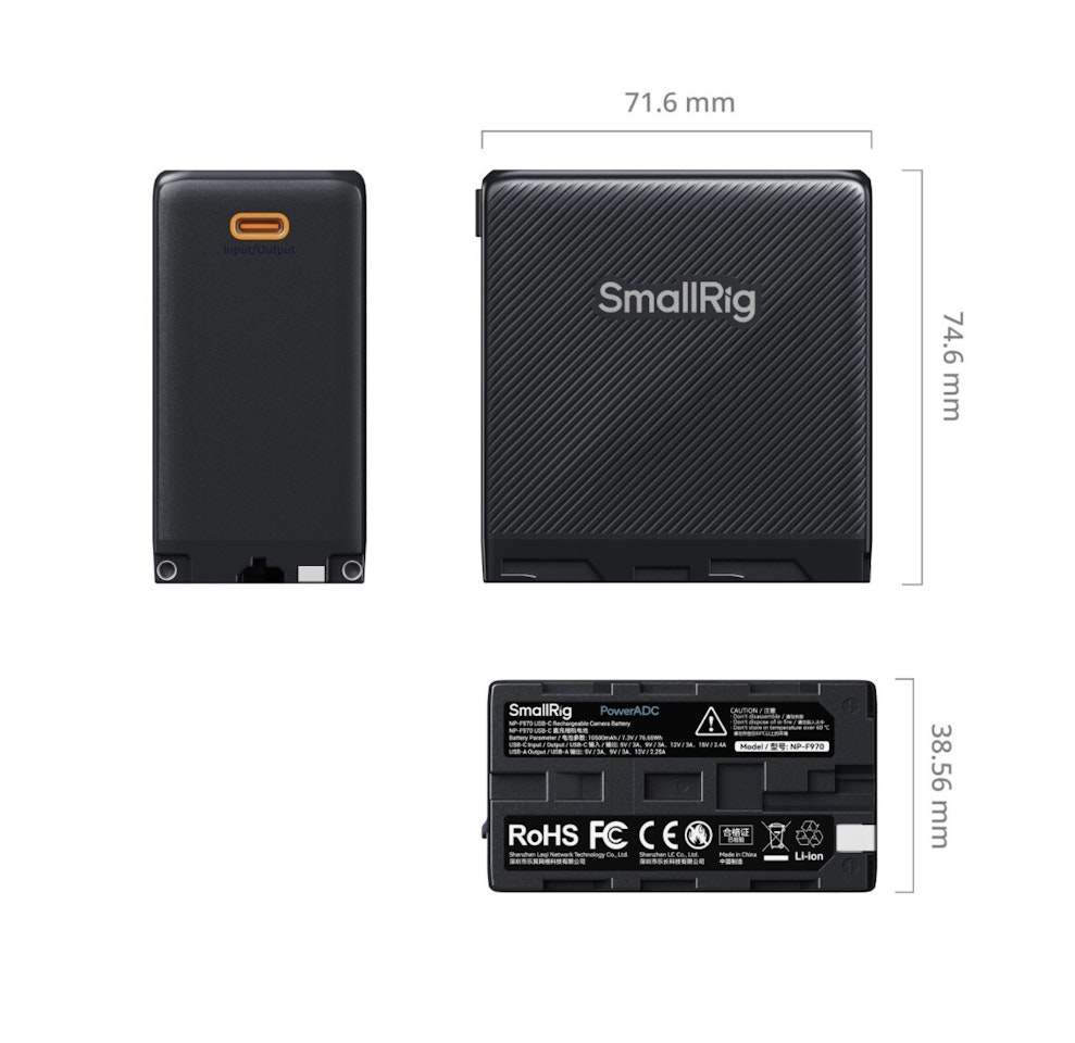 SMALLRIG 4577 Camera Battery USB-C Rechargable NP-F970 Green Batteri