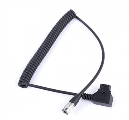 Coiled D-Tap to Hirose Power Cable for audio equipment