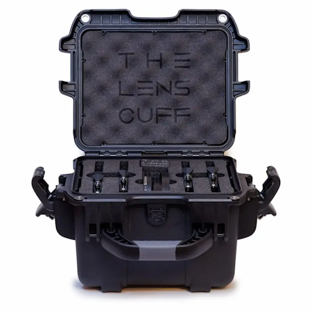 Large Ø Set Bundle kit, Ø 75mm ~ Ø 114mm Lens Cuffs with Custom Nanuk Case and 4x Stubby 15mm rails with SPRIG, 4x pouches and 4x sets of inserts.