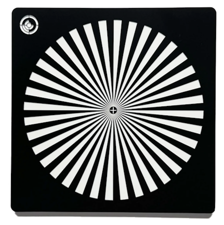 Forty One Thirty, Black Camera Lens Focus Star Chart 100mm