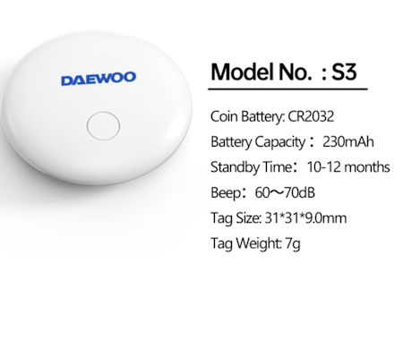 DAEWOO S3 TRACKER TAG FOR IOS. Single unit