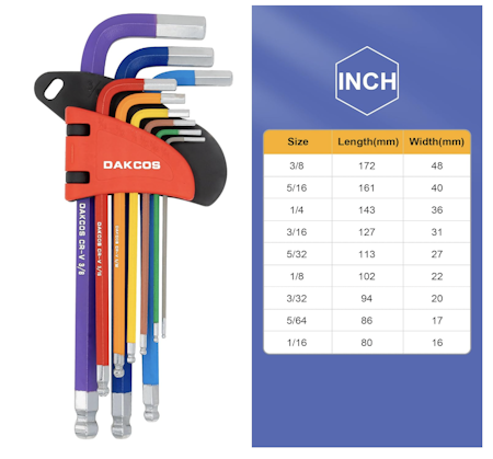 Insexnyckel sats, 9-nycklar Chrome Vanadium Steel – Imperial