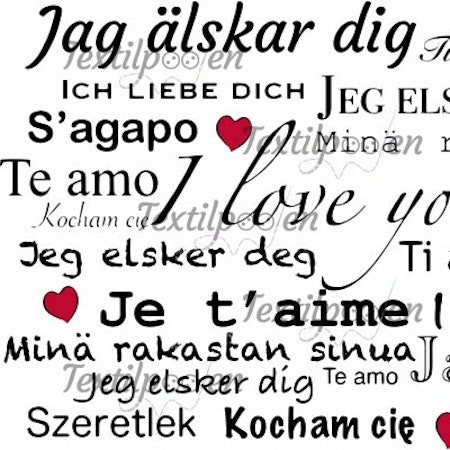 BESTÄLLNINGSVARA - "I love you" Bomullsjersey