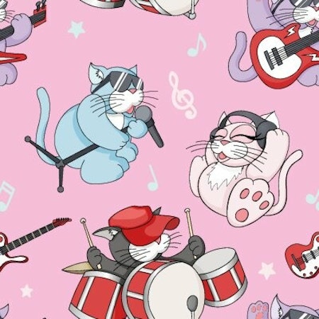 FÖRHANDSBOKNING- Cat jazz, rosa Bomullsjersey