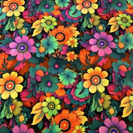 Regnbågsblommor bomullsjersey