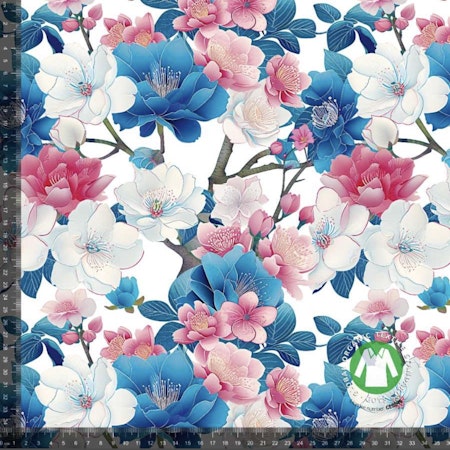 Japanska blommor bomullsjersey
