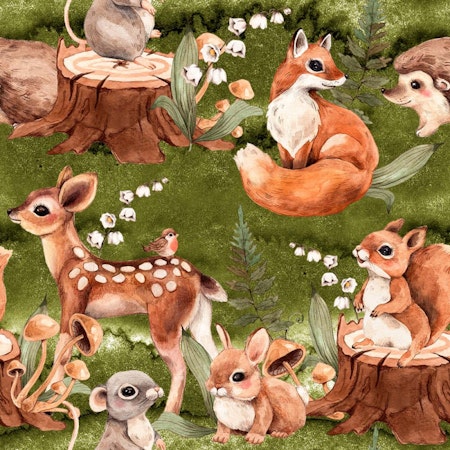 Konvalj, Bambi, Räv grön bomullsjersey