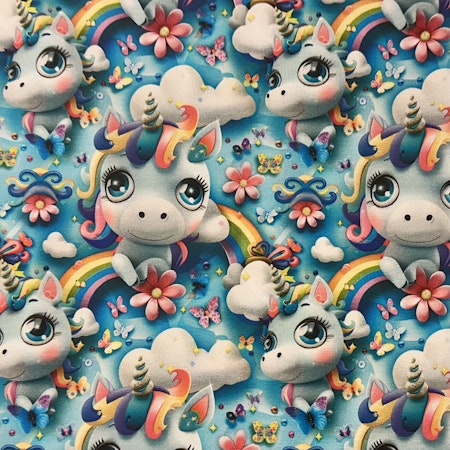 ”Crazy” unicorn, bomullsjersey