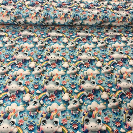 ”Crazy” unicorn, bomullsjersey