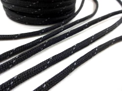B469 Polyestersnodd med reflex 4 mm svart (25 m)