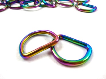 S251 D-ring 26 mm regnbågsskimmer (10/50 st)