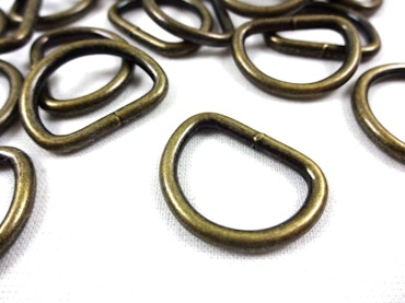 S251 D-ring 20 mm antikguld (10/100 st)