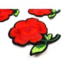 M374 Tygmärke Blomma röd