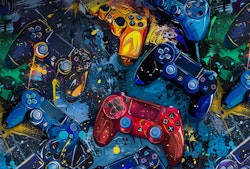 T6943 Trikå Spelkontroller blå (5 m)