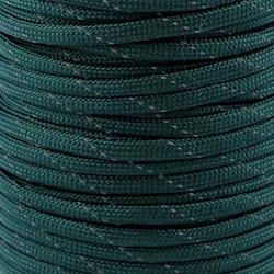B469 Polyestersnodd med reflex 4 mm mörkgrön (25 m)