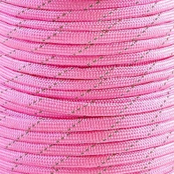 B469 Polyestersnodd med reflex 4 mm rosa (25 m)