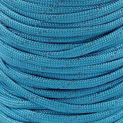 B469 Polyestersnodd med reflex 4 mm turkos (25 m)