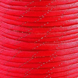 B469 Polyestersnodd med reflex 4 mm röd (25 m)