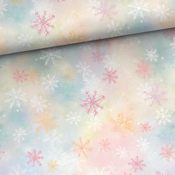 T7010 Joggingtyg Snöflinga pastelltoner  (5 m)