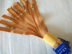 X500 Blixtlåspaket 12 cm spiral ej delbar senapsgul (5 st)