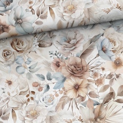 V1180 Bomullsväv Blomsterhav beige  (5 m)