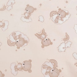 V1185 Bomullsväv Gullig nalle beige (5 m)