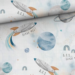 V1196 Bambumuslin Raket vit  (5 m)