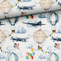V1201 Bambumuslin Flygplan och färgglada ballonger (5 m)