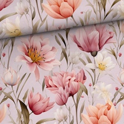 V1227 Bomullsväv Blomster  (5 m)
