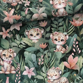T7083 Trikå Gepard i blad(5 m)