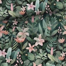 T7084 Trikå Blad och blommor (5 m)
