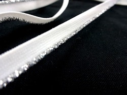 R145 Resår med silverkant 8 mm vit (1 meter)