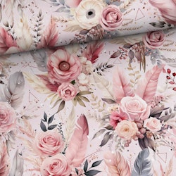 T7128 Trikå Boho rosa (5 m)