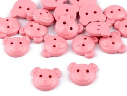 K1203 Knapp Nalle rosa (25 st)