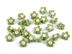 K1202 Knapp Blomma grön (25 st)