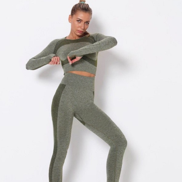 Seamless Set Active Grön - Snygga träningskläder dam online - Dressforsport