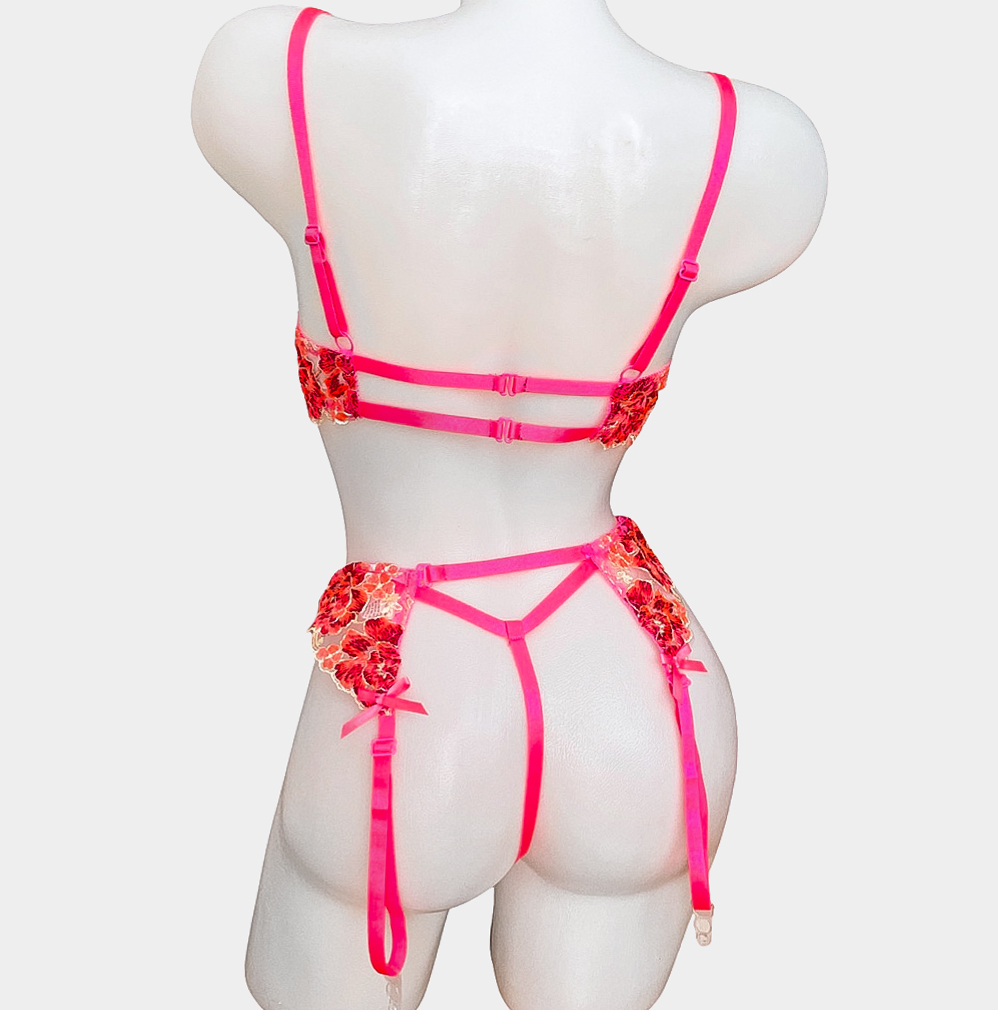 sexiga underkläder för dam online rosa orange bh och spetstrosa
