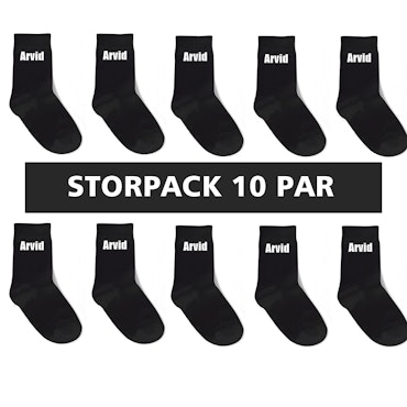 Namnstrumpor - Svarta (10 PACK)