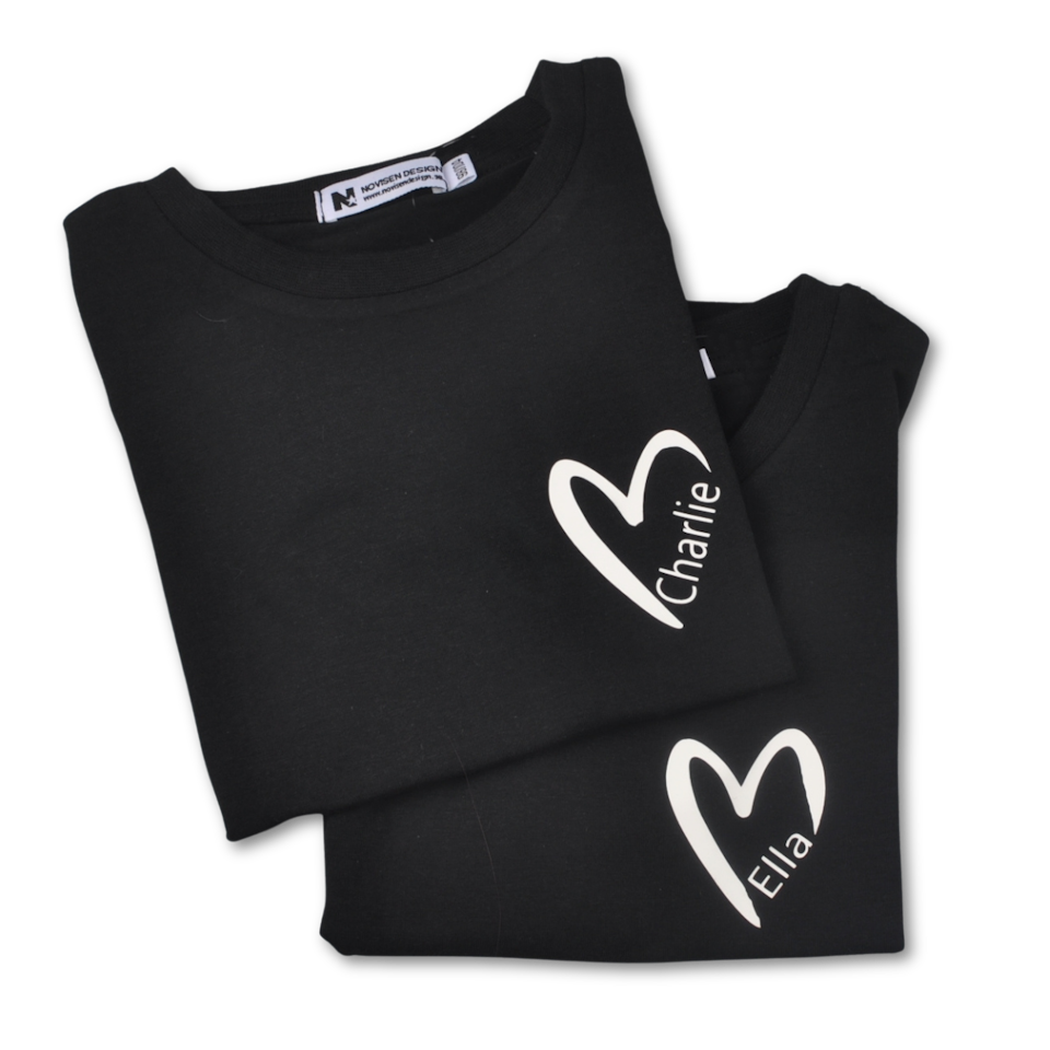 T-shirt - Namn i Hjärta (svart)