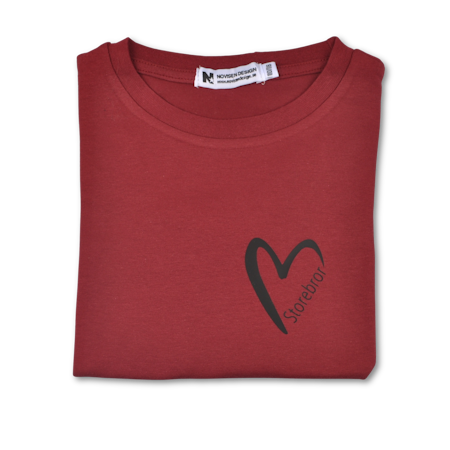 T-shirt - Namn i Hjärta (merlot)