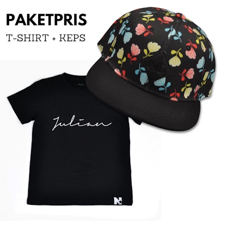 PAKETPRIS - Tshirt (svart) & keps Multiflower