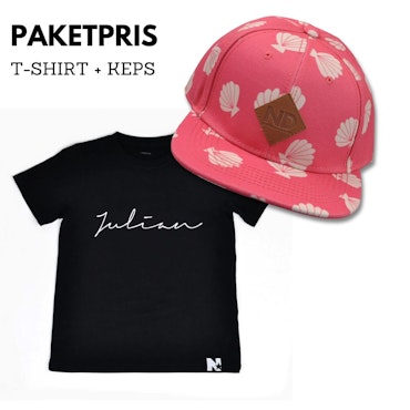 PAKETPRIS - Tshirt (svart) & keps Snäckor