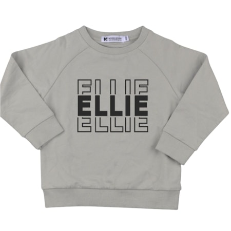 Sweatshirt - Namn X3 (ljusgrå/beige)