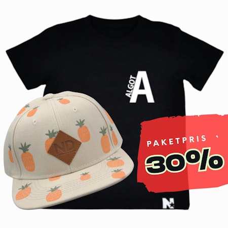 PAKETPRIS - Namntshirt & keps (Ananas)