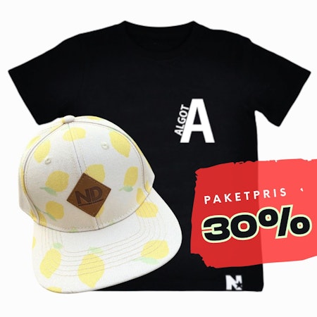 PAKETPRIS - Namntshirt & keps (citron allover)