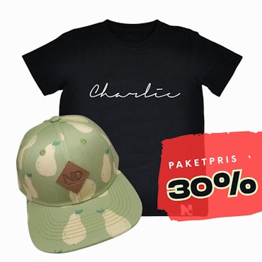 PAKETPRIS - Namntshirt & keps (Päron)
