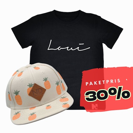 PAKETPRIS - Namntshirt & keps (Ananas)