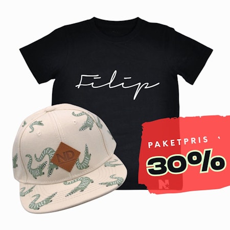 PAKETPRIS - Namntshirt & keps (Krokodil)