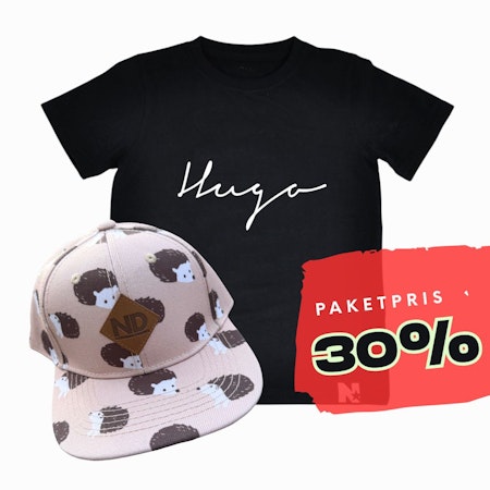 PAKETPRIS - Namntshirt & keps (Igelkottar)