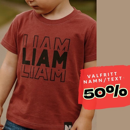 T-shirt - Namn X3 (merlot)